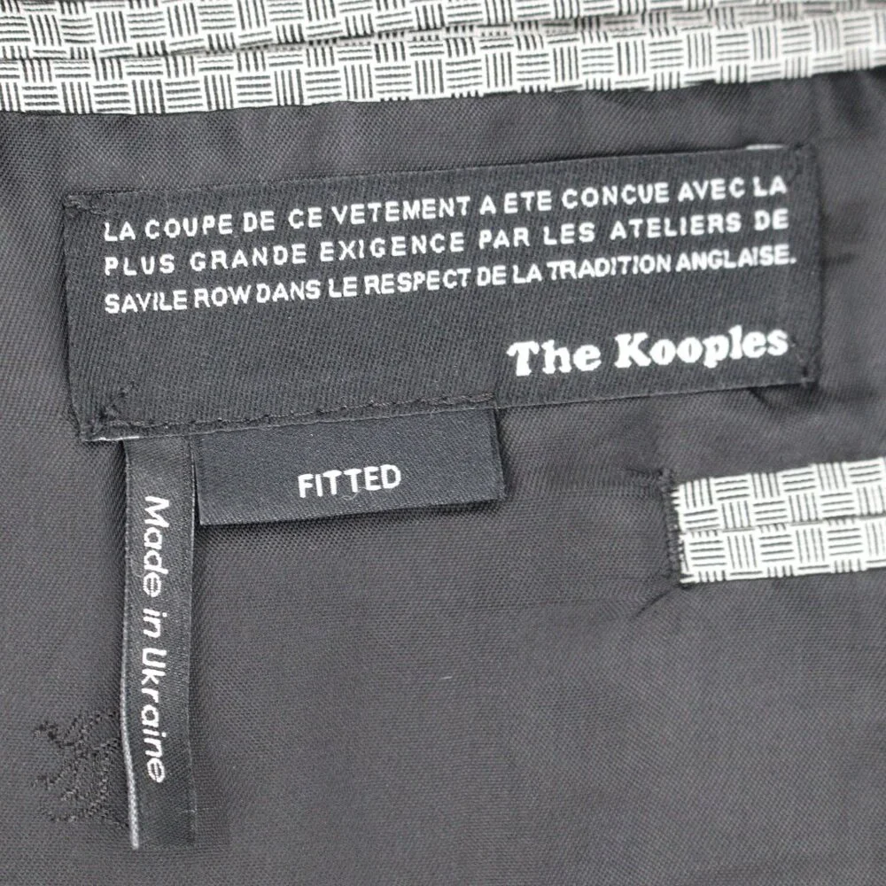 Kooples sport coat Mens 38 one button fitted single breasted check wool mohair